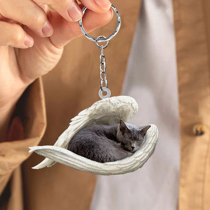 Sleeping Angel Acrylic Keychain Chartreux Cat SA120