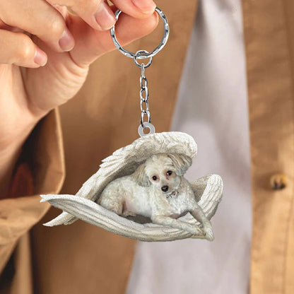 Sleeping Angel Acrylic Keychain Chinese Crested Powderpuff SA102