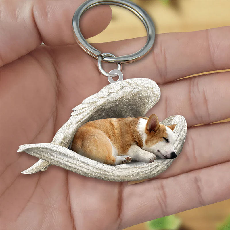 Sleeping Angel Acrylic Keychain Corgi SA023