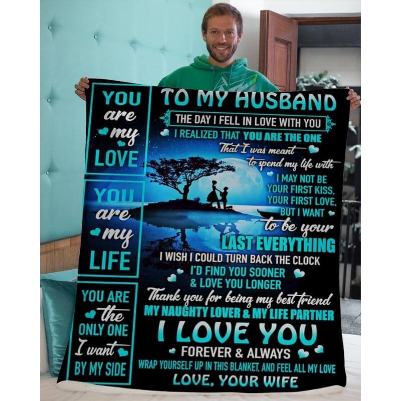 To My Husband - From Wife - A334 - Premium Blanket