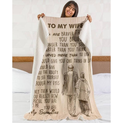 To My Wife - From Husband - F024 - Premium Blanket