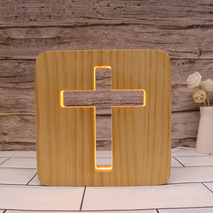 Cross Wooden Decorative Light