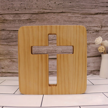 Cross Wooden Decorative Light