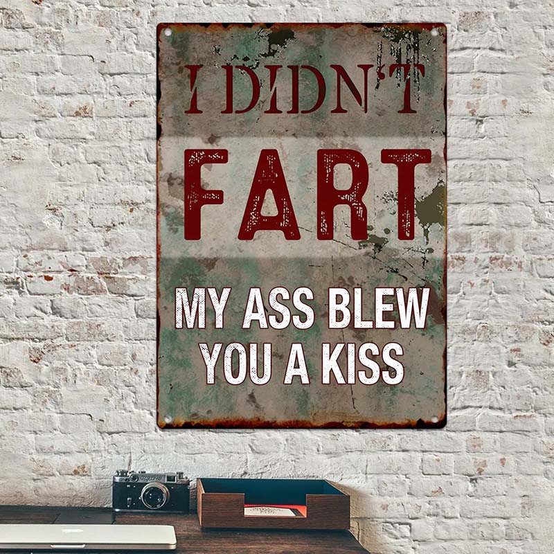 Blew You A Kiss Funny Metal Sign For Garage Vintage Bar Signs Home Decor For Men Sarcastic Bathroom Accessories Home Signs