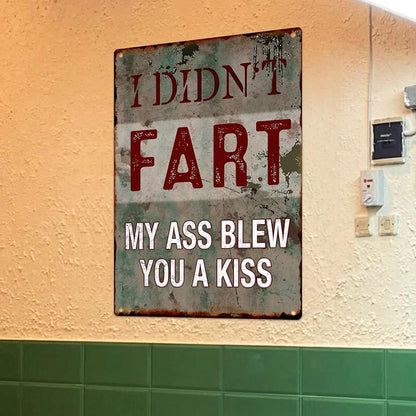 Blew You A Kiss Funny Metal Sign For Garage Vintage Bar Signs Home Decor For Men Sarcastic Bathroom Accessories Home Signs