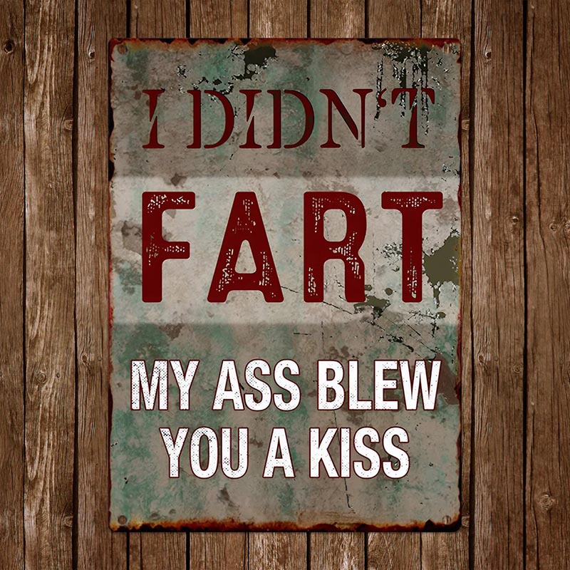 Blew You A Kiss Funny Metal Sign For Garage Vintage Bar Signs Home Decor For Men Sarcastic Bathroom Accessories Home Signs