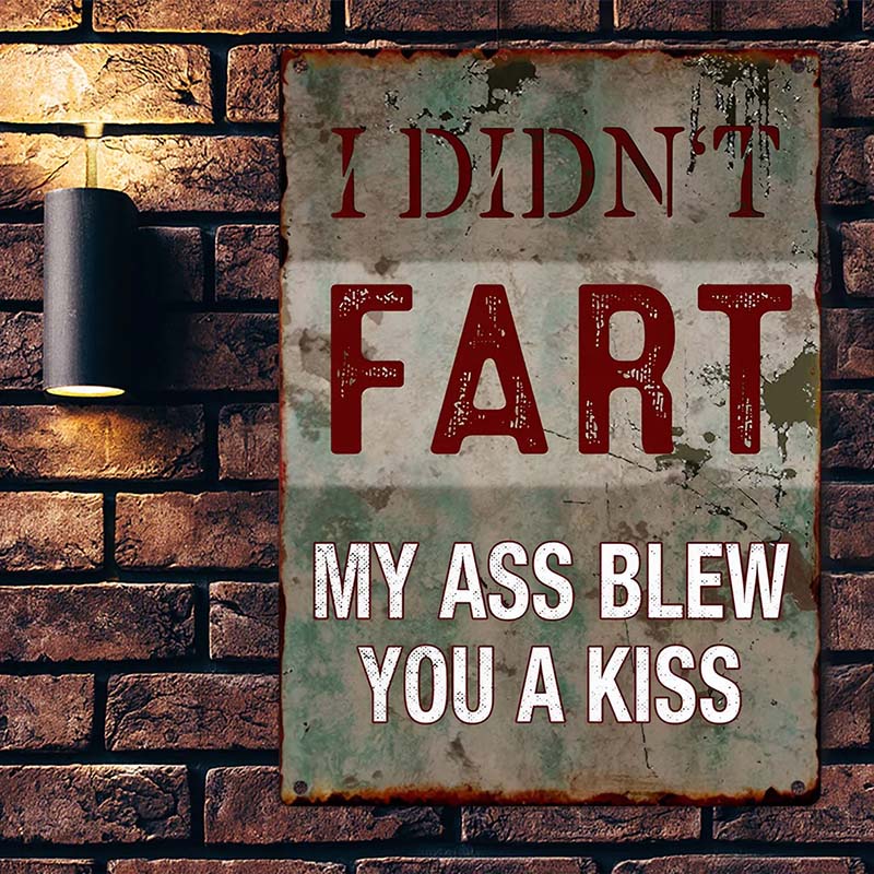 Blew You A Kiss Funny Metal Sign For Garage Vintage Bar Signs Home Decor For Men Sarcastic Bathroom Accessories Home Signs