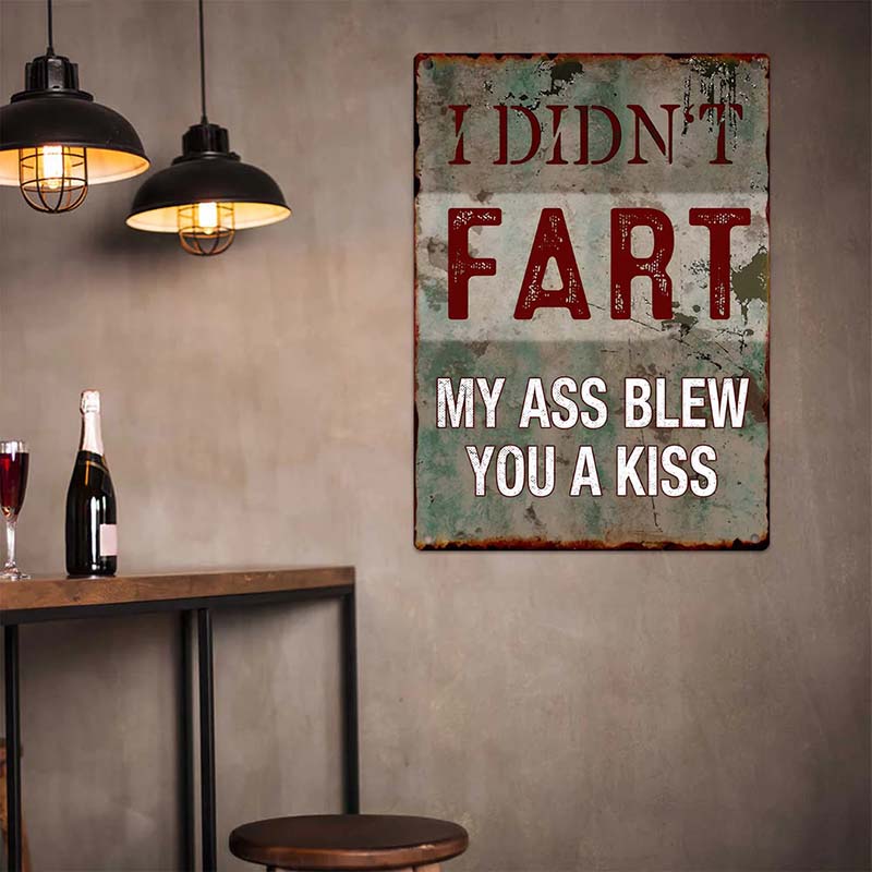 Blew You A Kiss Funny Metal Sign For Garage Vintage Bar Signs Home Decor For Men Sarcastic Bathroom Accessories Home Signs