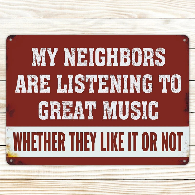 Metal Sign Decor Vintage Man Cave Decor Funny Sarcasm Music Garage Bar Patio Wall Decorations Gifts