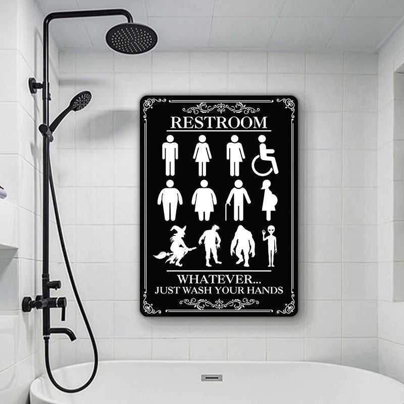 Whatever Just Wash Your Hands - Restroom Metal Sign - Home Decoration - Wall Art Decor - Funny Restroom Decor