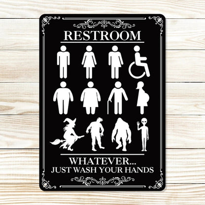 Whatever Just Wash Your Hands - Restroom Metal Sign - Home Decoration - Wall Art Decor - Funny Restroom Decor