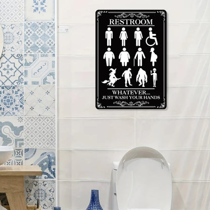 Whatever Just Wash Your Hands - Restroom Metal Sign - Home Decoration - Wall Art Decor - Funny Restroom Decor