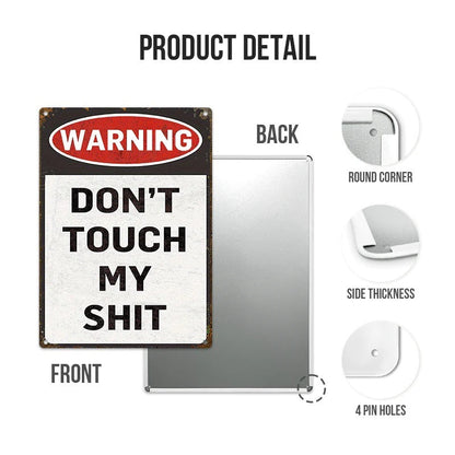 Metal Sign Wall Art Decoration - Warning Don't Touch My - Vintage Retro Sign For Home Decor Garage Decor