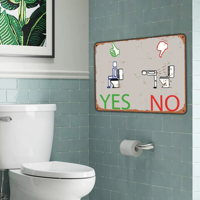 Bathroom Sign Funny Vintage Metal Sign For Toilet, Street, Yards, Malls, Garage, Sign Gift