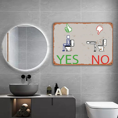 Bathroom Sign Funny Vintage Metal Sign For Toilet, Street, Yards, Malls, Garage, Sign Gift