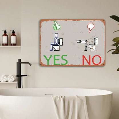 Bathroom Sign Funny Vintage Metal Sign For Toilet, Street, Yards, Malls, Garage, Sign Gift