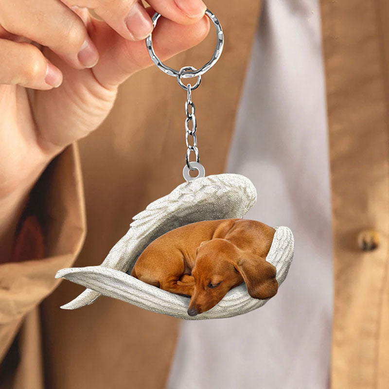 Sleeping Angel Acrylic Keychain Dachshund SA012