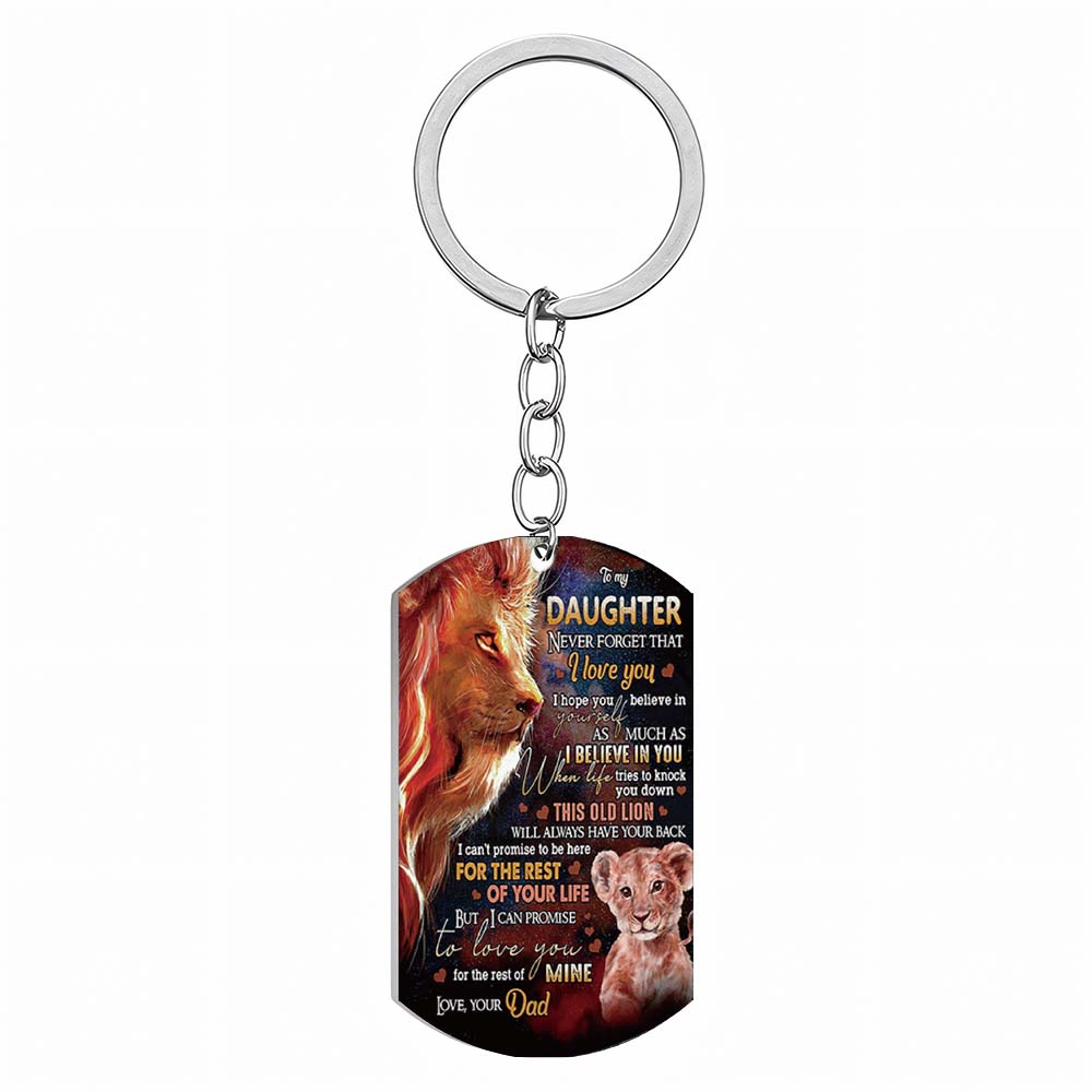 Dad To Daughter - Never Forget That I Love You - Lion Multi Colors Personalized Keychain - A883