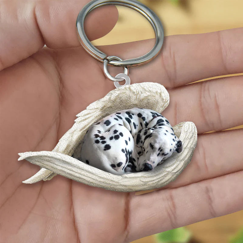 Sleeping Angel Acrylic Keychain Dalmatian SA053