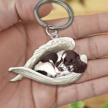 Sleeping Angel Acrylic Keychain English Springer Spaniel SA051