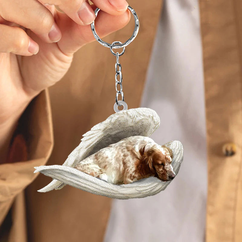 Sleeping Angel Acrylic Keychain English Setter SA086