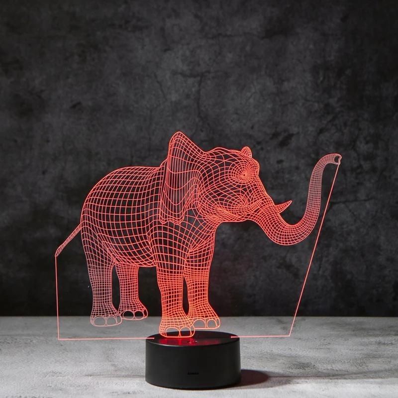 Elephant 3D Illusion Lamp