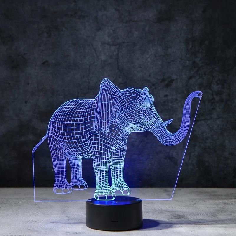 Elephant 3D Illusion Lamp