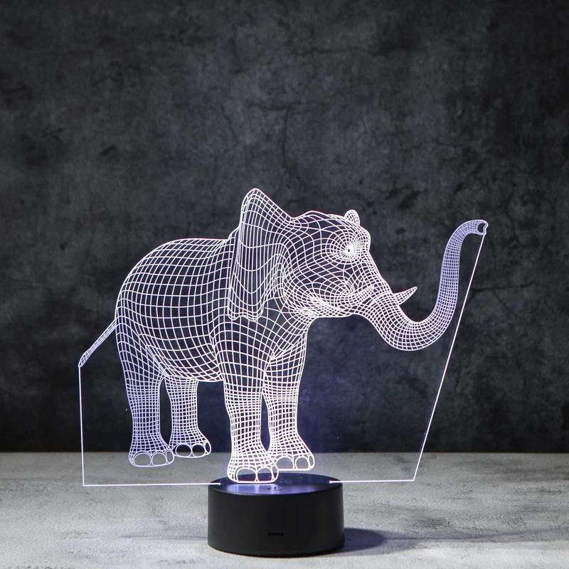 Elephant 3D Illusion Lamp