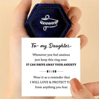 To Daughter - Drive Away Your Anxiety Circle Beads Fidget Ring