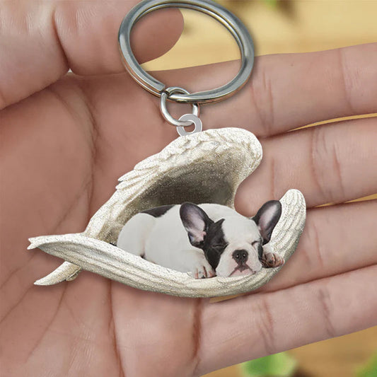 Sleeping Angel Acrylic Keychain French Bulldog SA082