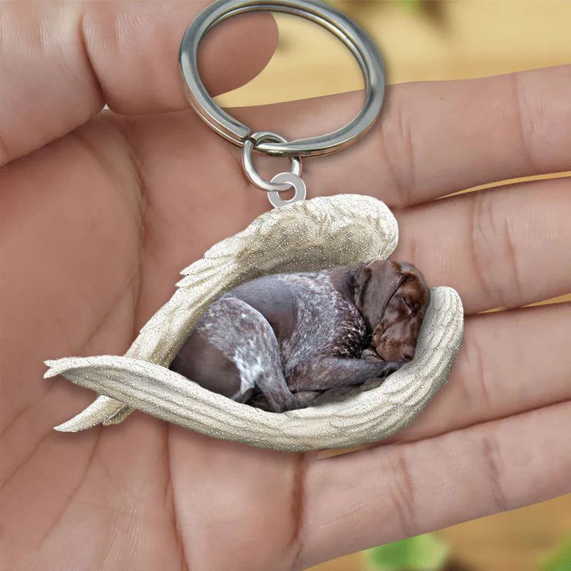 Sleeping Angel Acrylic Keychain German Shorthaired Pointer SA080