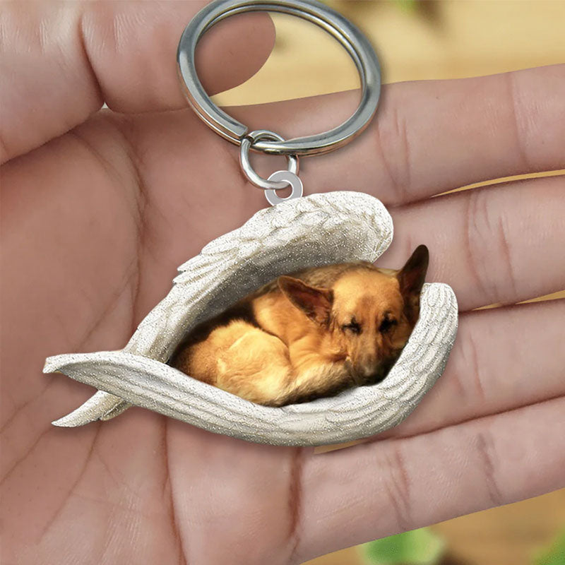 Sleeping Angel Acrylic Keychain German Shepherd SA011