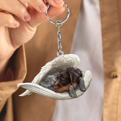 Sleeping Angel Acrylic Keychain German Wirehaired Pointer SA098