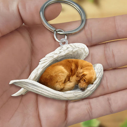 Sleeping Angel Acrylic Keychain Golden Retriever SA004