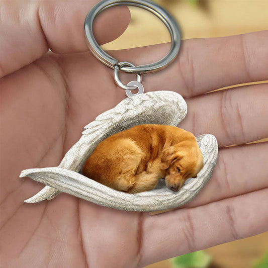 Sleeping Angel Acrylic Keychain Golden Retriever SA004