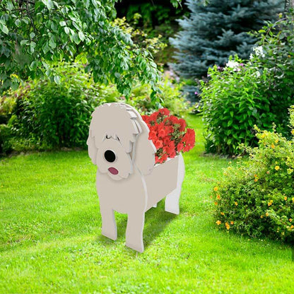 White Golden Doodle Planter AP063