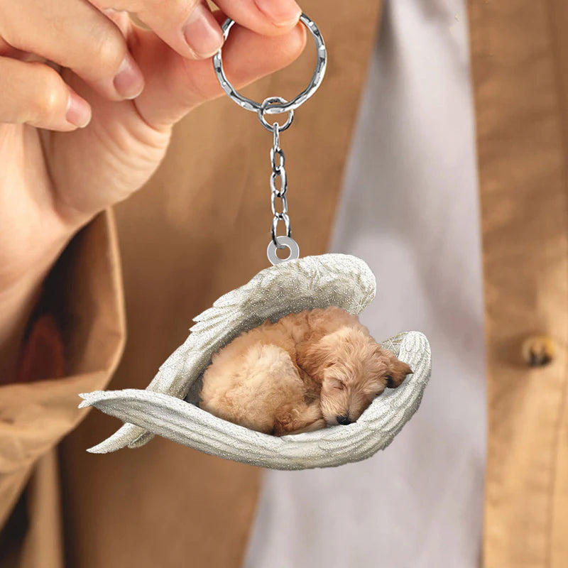 Sleeping Angel Acrylic Keychain Golden Doodle SA064