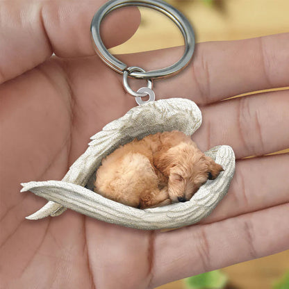 Sleeping Angel Acrylic Keychain Golden Doodle SA064