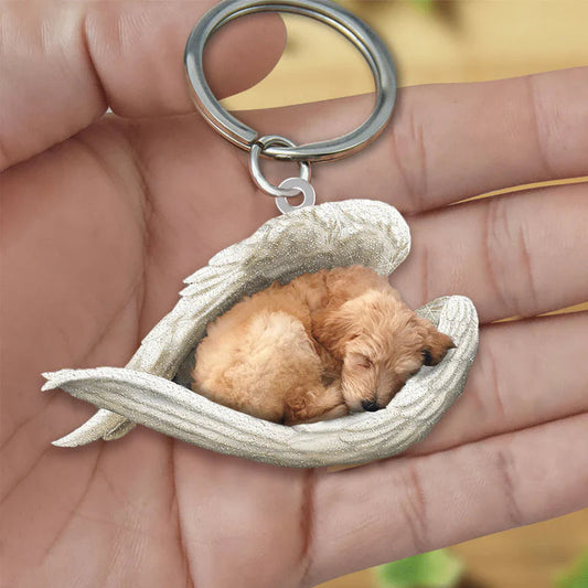 Sleeping Angel Acrylic Keychain Golden Doodle SA064