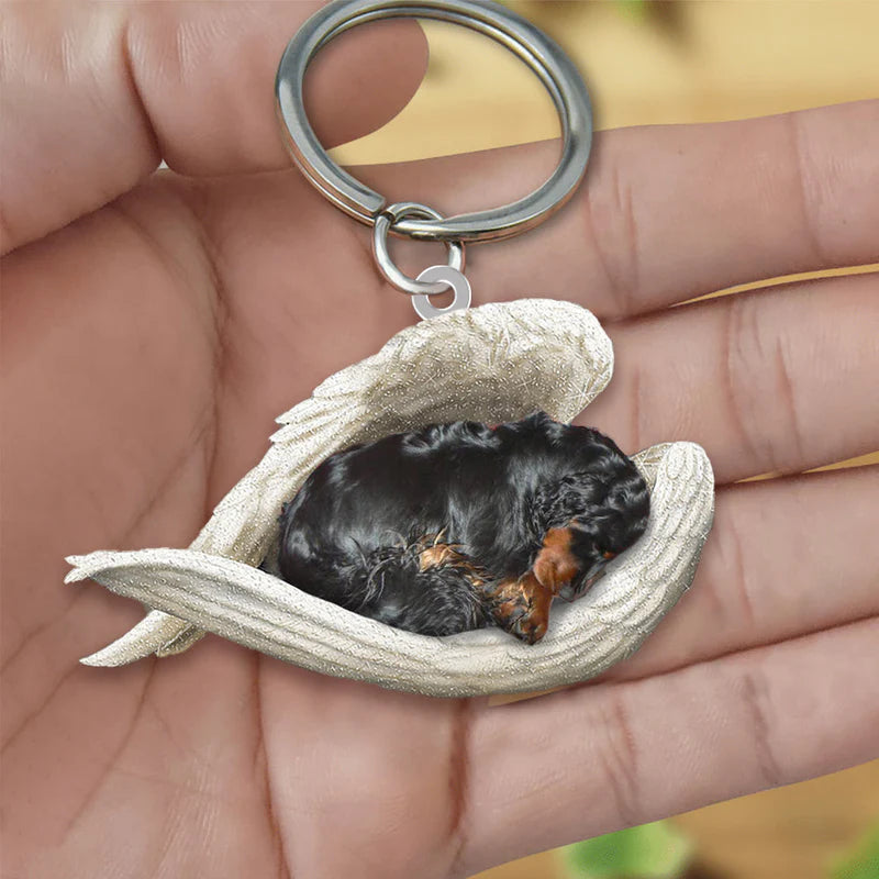 Sleeping Angel Acrylic Keychain Gordon Setter SA095