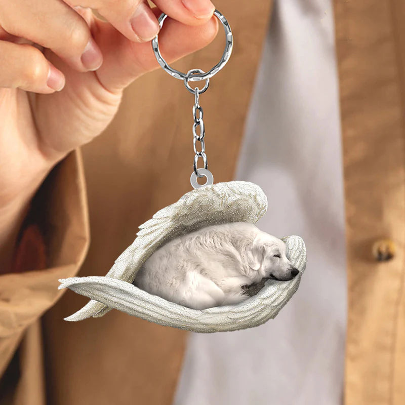 Sleeping Angel Acrylic Keychain Great Pyrenees SA063