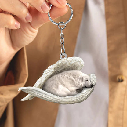 Sleeping Angel Acrylic Keychain Great Pyrenees SA063