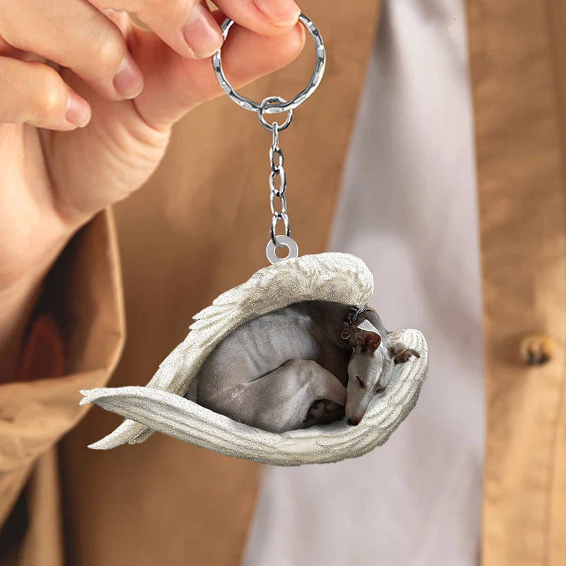 Sleeping Angel Acrylic Keychain Greyhound SA097