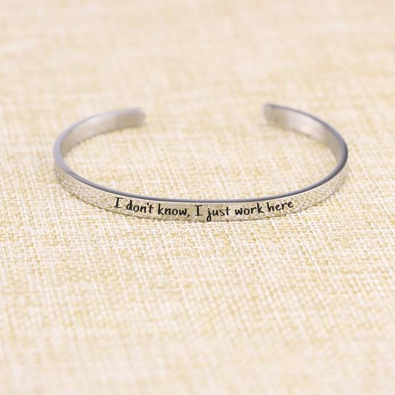 Sarcastic Souls Work Mood Engraved Bracelets