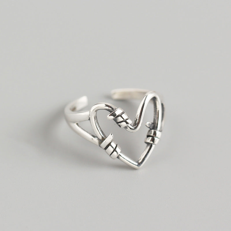 Sterling Silver Heart Wire Ring