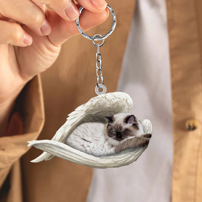 Sleeping Angel Acrylic Keychain Himalayan Cat SA115