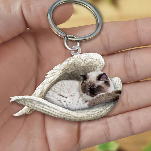 Sleeping Angel Acrylic Keychain Himalayan Cat SA115