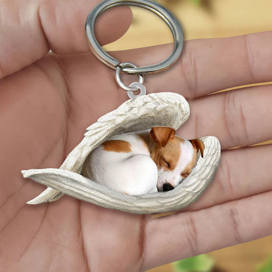 Sleeping Angel Acrylic Keychain Jack Russell Terrier SA039