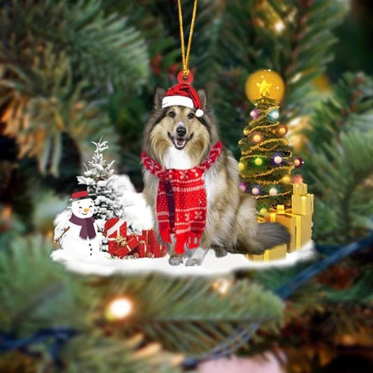 Rough Collie Christmas Ornament SM064