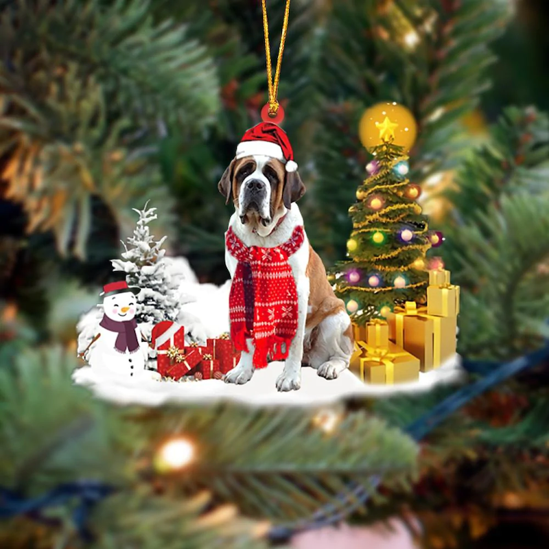 Saint Bernard Christmas Ornament SM109